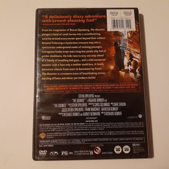 Goonies DVD with case - Picture 3 of 3